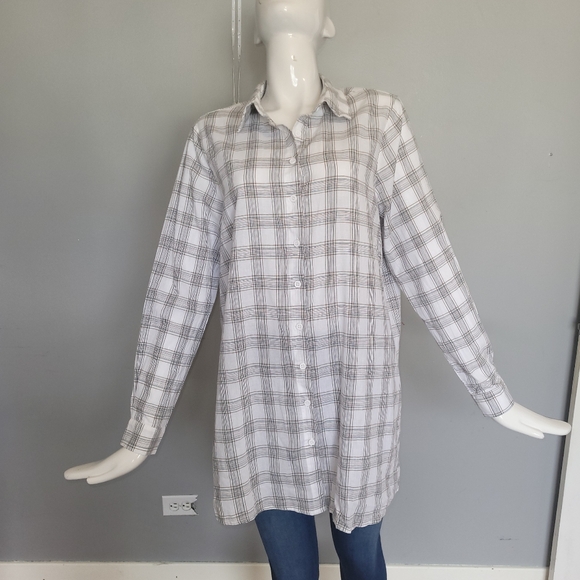 Princess Polly Leigh Oversized Plaid Shirt, BNWT, Size 2 - Picture 2 of 8